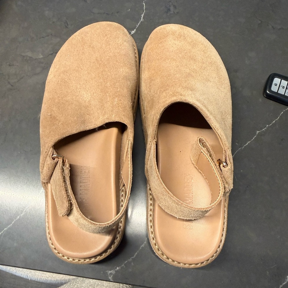 Steve Madden Tan Suede Mules